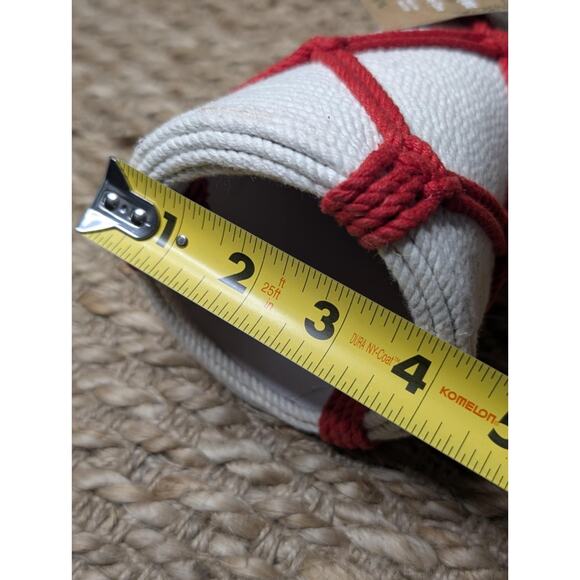 Holiday Lane Boho Festive Yarn Cone Christmas Tree Red White Tabletop Decor 13" - Picture 5 of 6